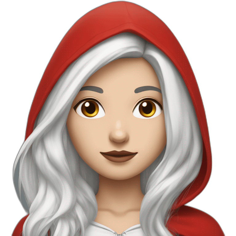 white-girl-long-straight-black-hair-with-white-streak-hair-and-red-ridding-hood emoji