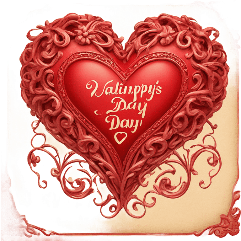 vintage valentine’s day card red emoji