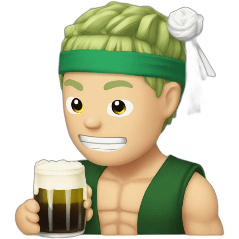 Zoro tien un biere emoji