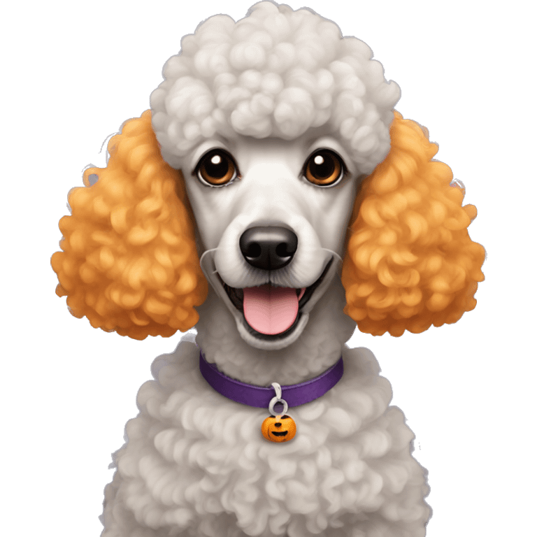 Poodle dressed for Halloween emoji