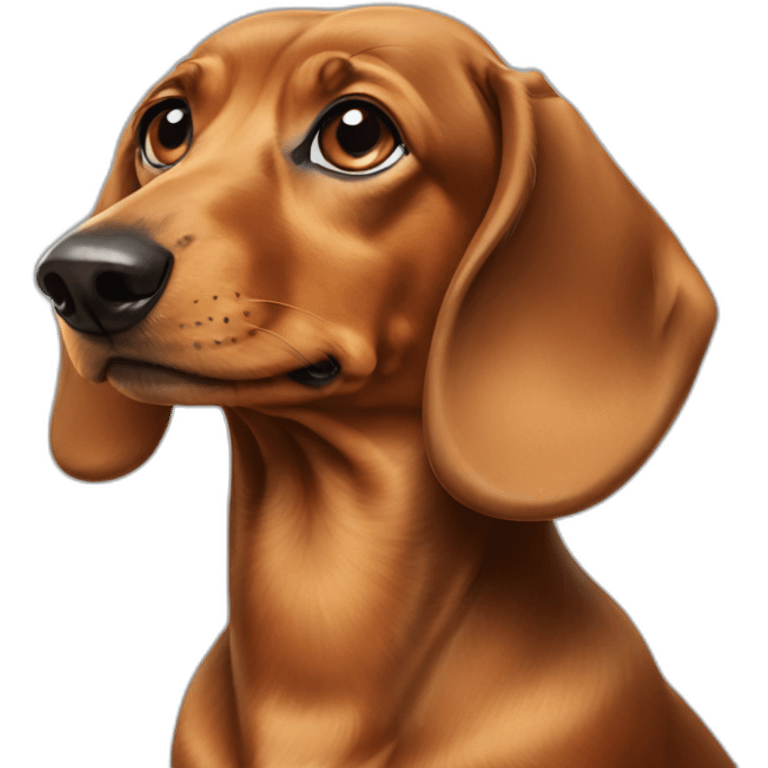 Dog head reality dachshund Looks to the left side 180 Degrees emoji