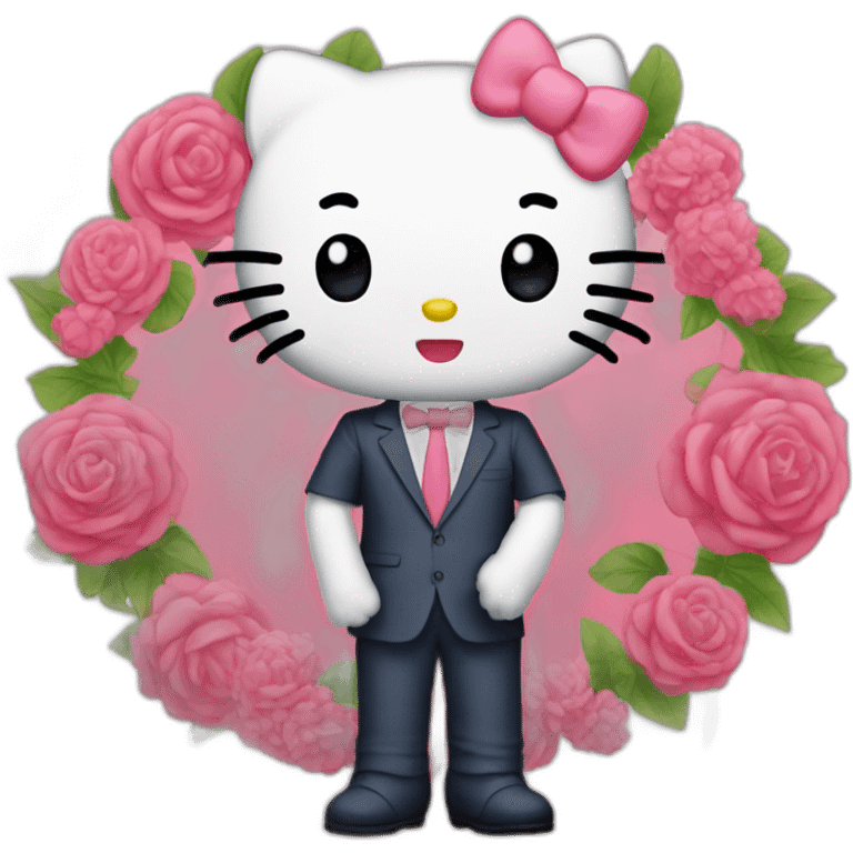 Hello kitty qui fait un bisous a macron emoji