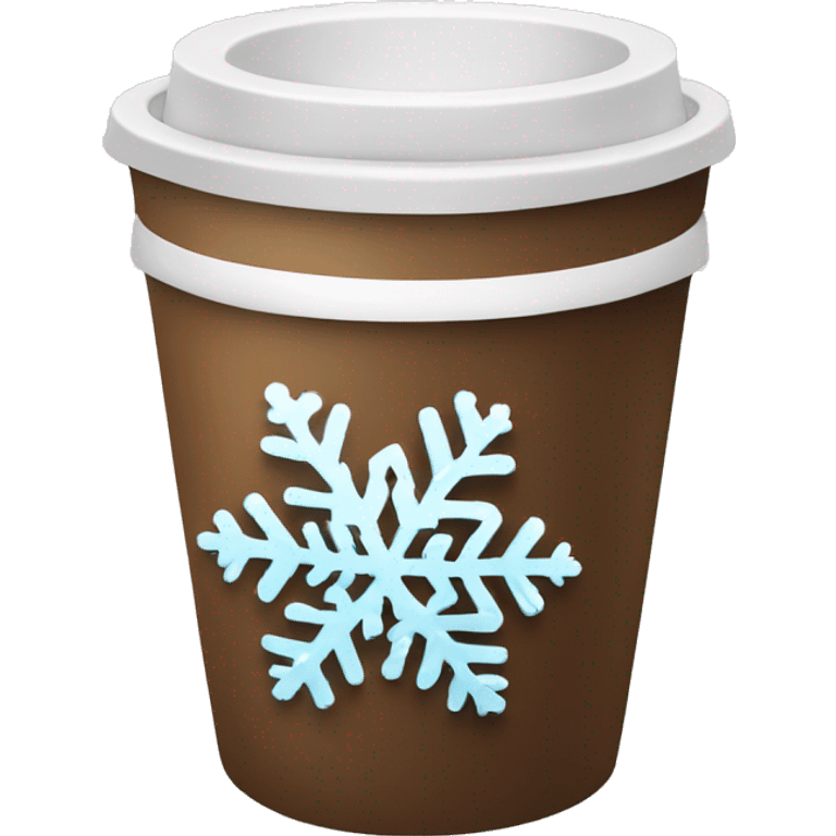 Coffee cup with snowflakes emoji