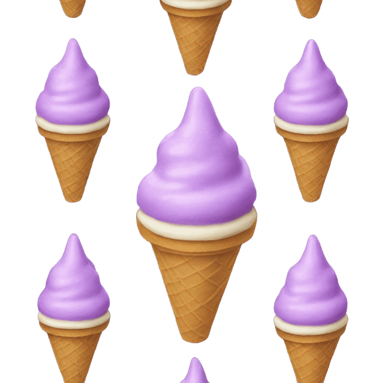 a ice cream in a cone thats purple with cat ears and has a smiley face emoji