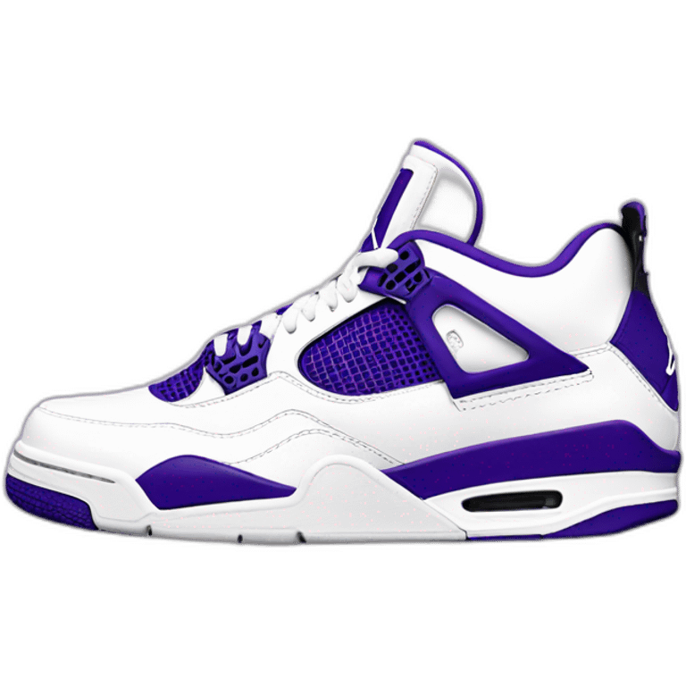 Jordan 4 blanche et violet emoji