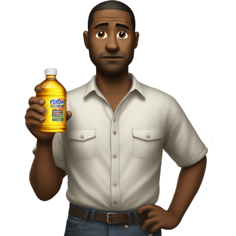 American holding oil photorealistic serious emoji