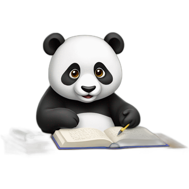 Panda studying emoji