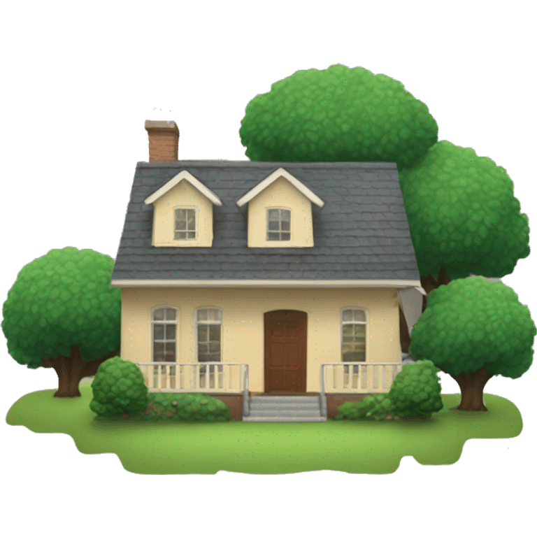 house with trees  emoji