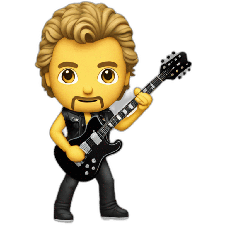 Johnny hallyday avec sa guitare  emoji