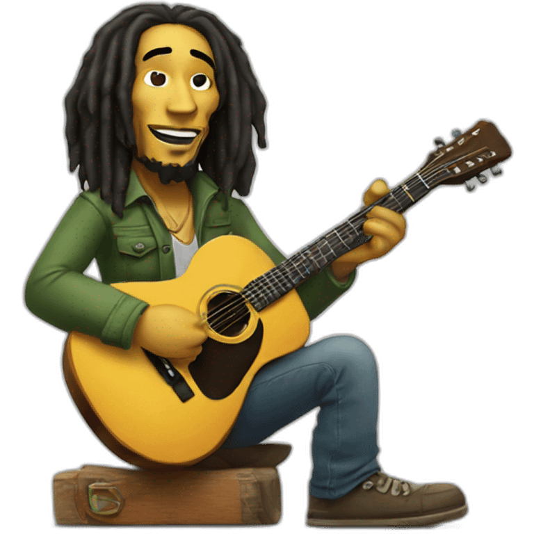 Bob Marley with his guitar emoji