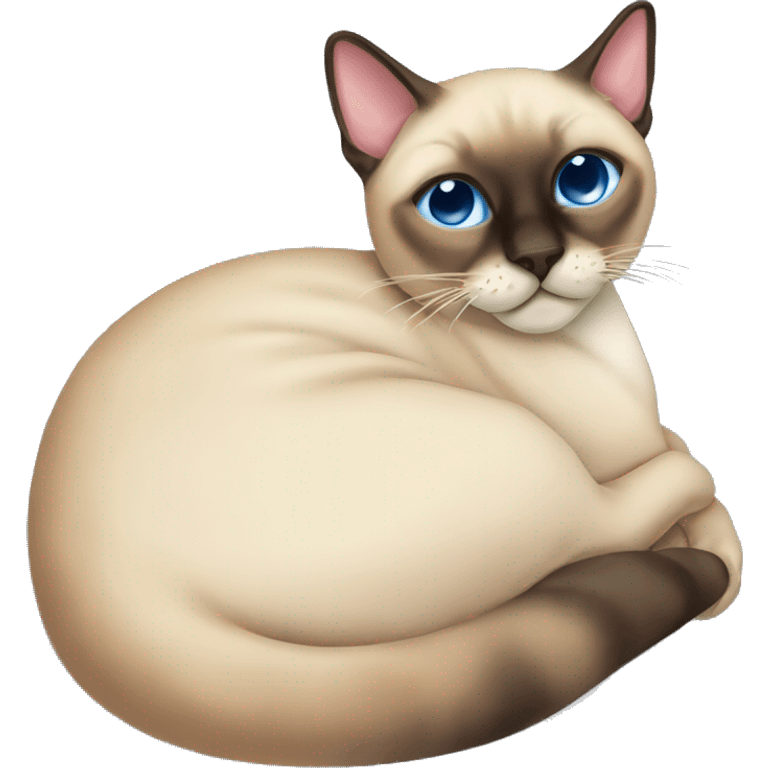 Siamese cat curled up and sleeping emoji