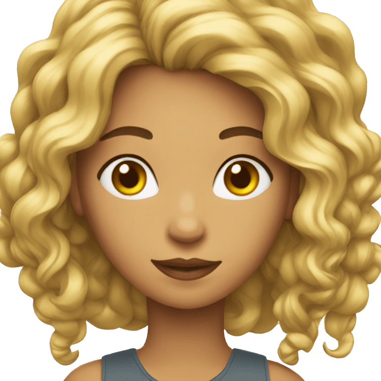 mulher cabelo cacheado emoji