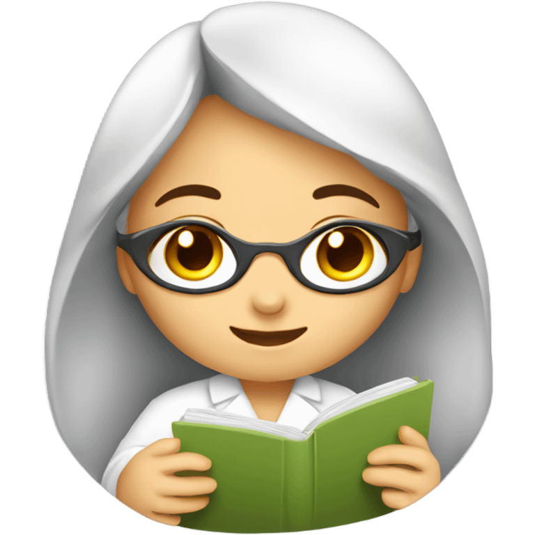 Girl studying histology emoji