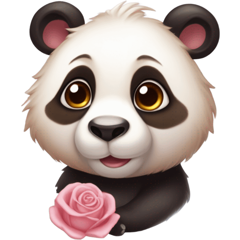 Un panda roux et rose qui fait un bisou  emoji