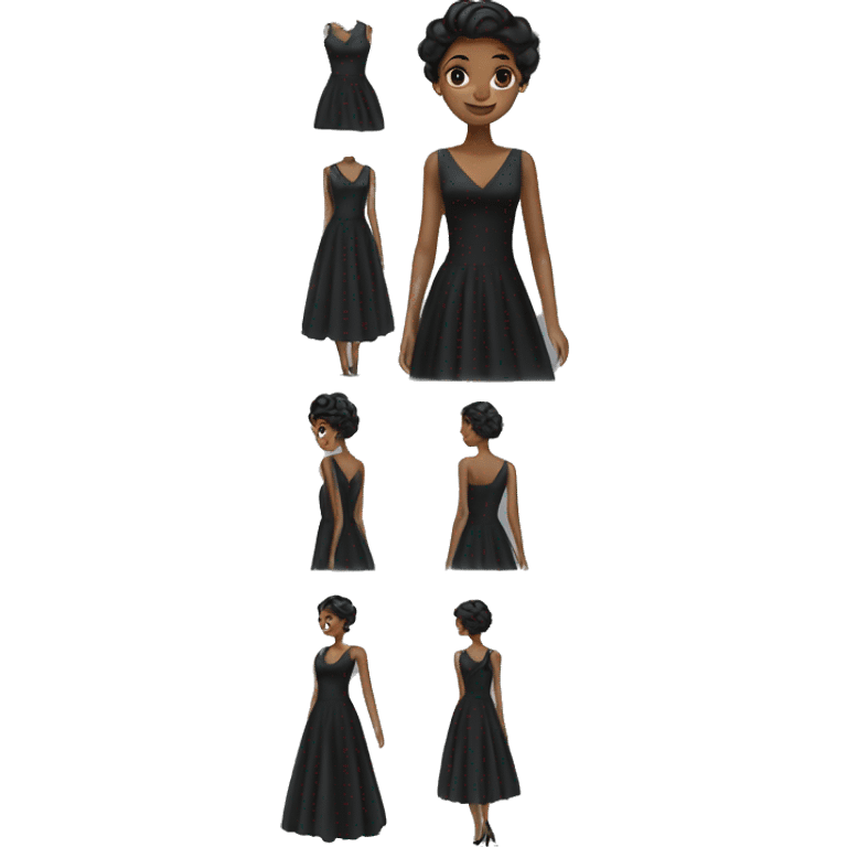 elegant black dress girl  emoji