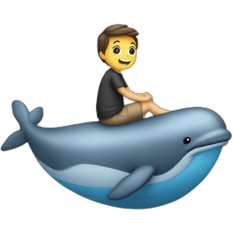 Un humain sur une baleine emoji