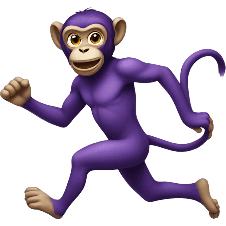 Purple monkey running emoji