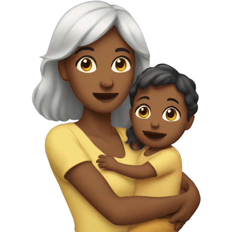 Women holding toddler  emoji