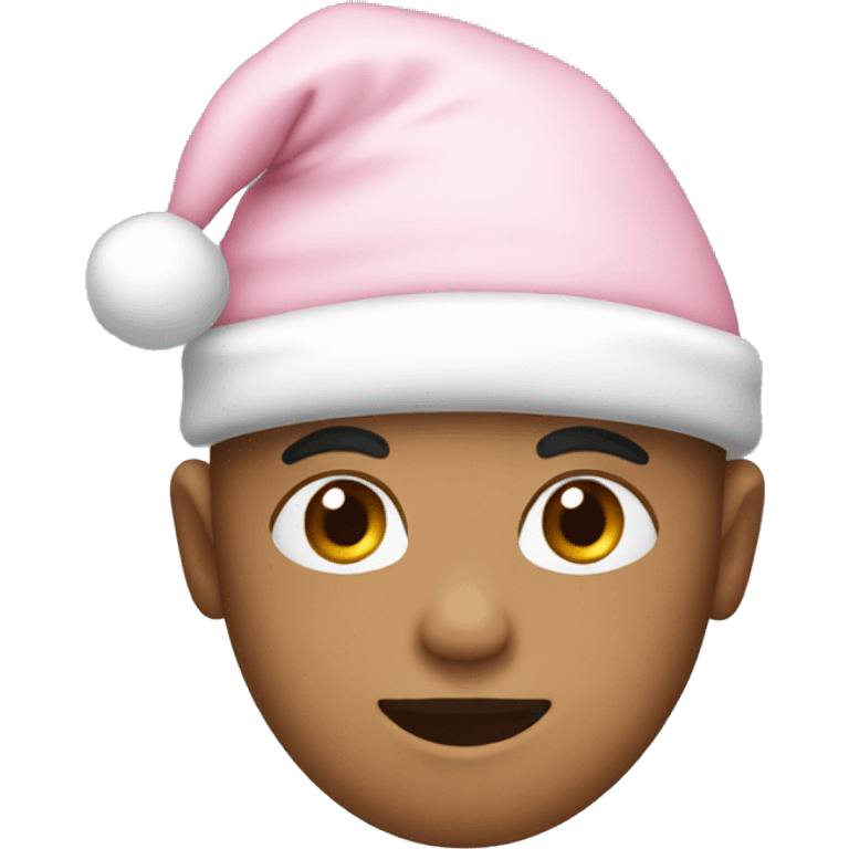 dear with light pink christmas hat emoji