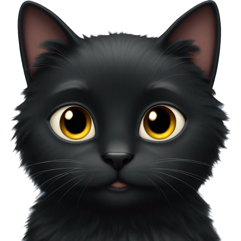 Really fluffy black cat emoji