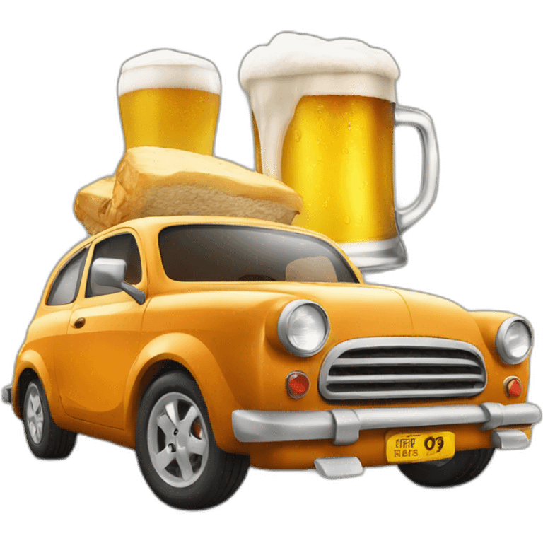 Car met a bier  emoji