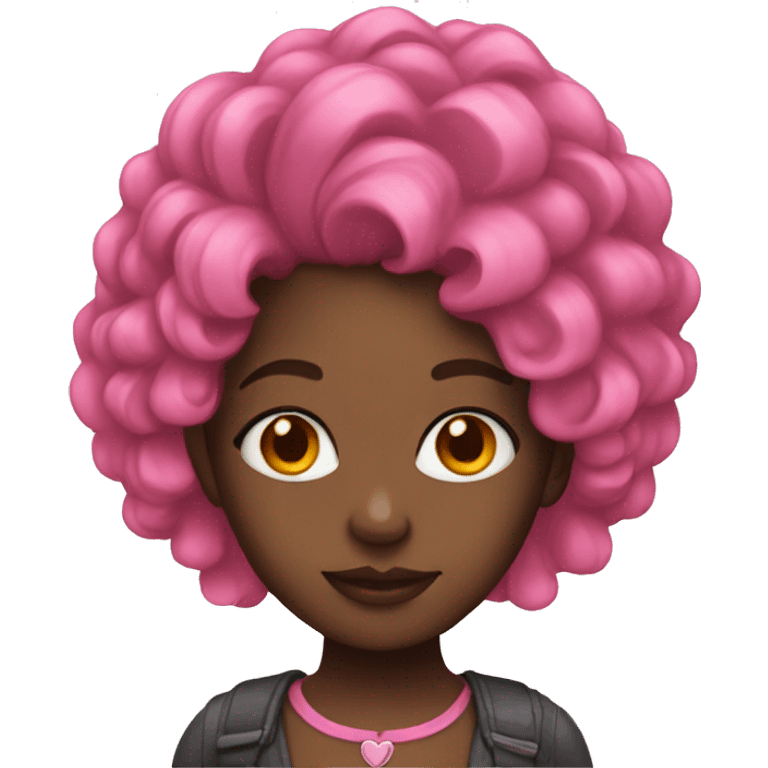 Black girl with pink hair emoji