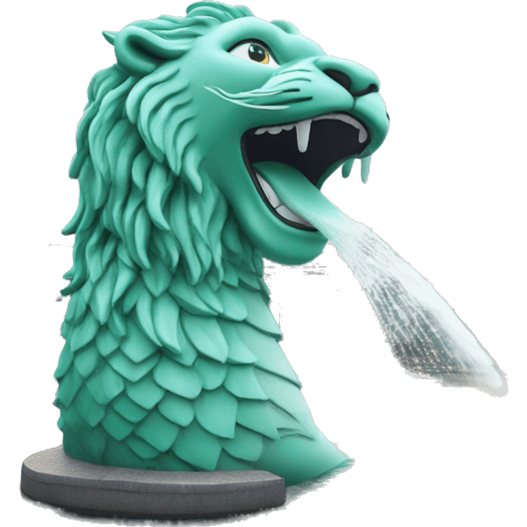 Singapore Merlion water come out of its mouth emoji