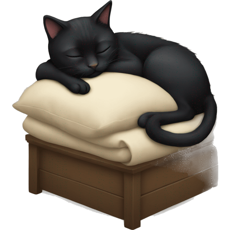 black cat sleeping  emoji