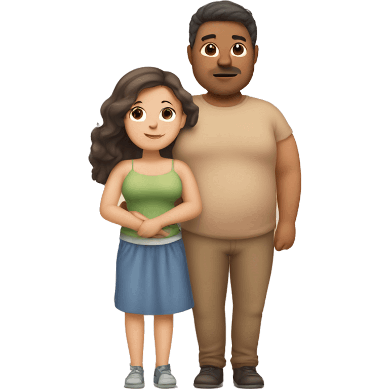 Chubby  girl with thin husband  emoji