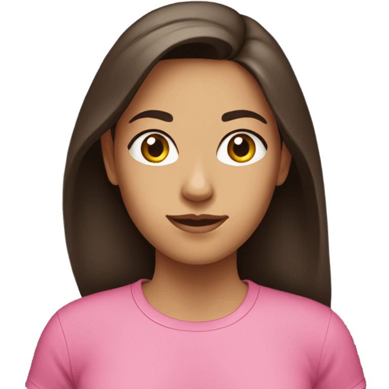 Brunette with pink T-shirt emoji