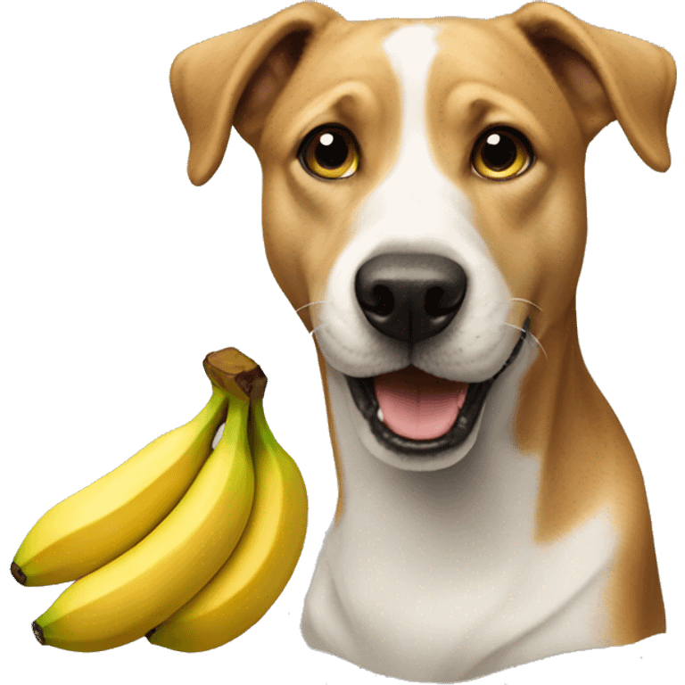 Dog eating banana emoji