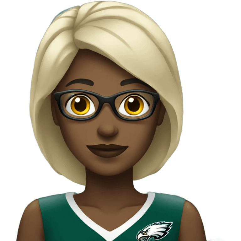  BLACK FEMALE SENIOR EAGLES FAN emoji