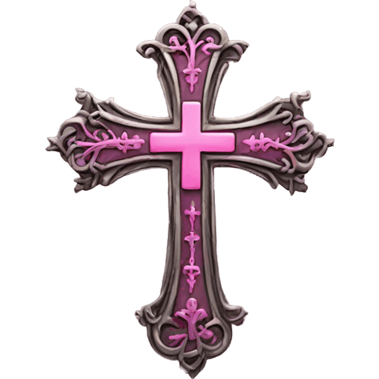 gothic cross pink emoji