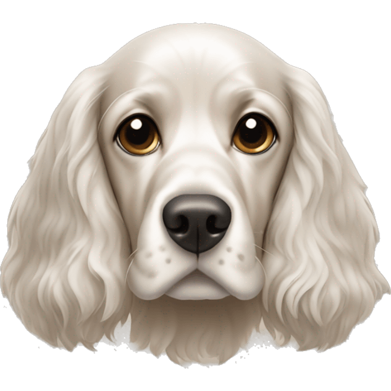 Dog spaniel with white point on nose  emoji