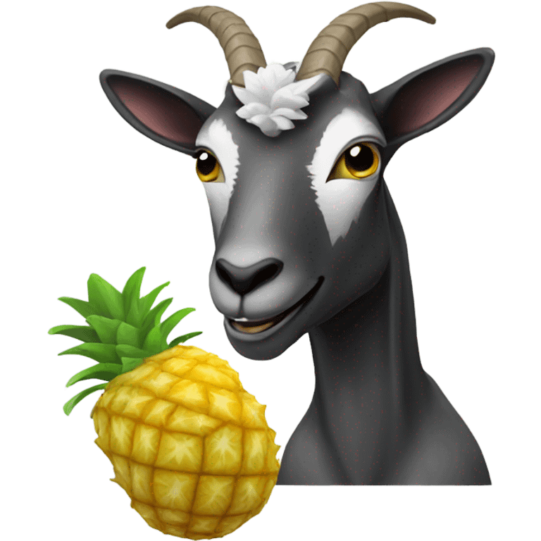 Goat eating pineapple  emoji