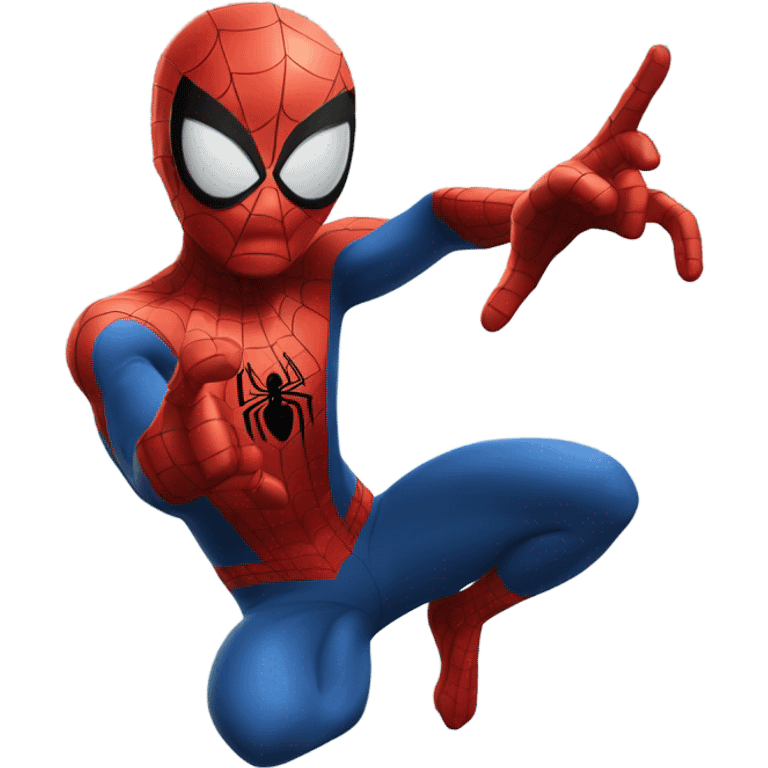 spider-man in the air with gang signs emoji