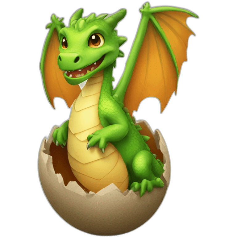 Dragon hatching emoji