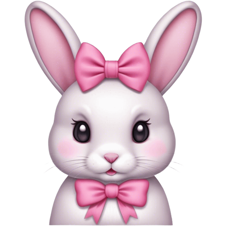 Bunny with a bow on her head emoji