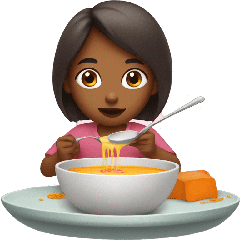 Girl eating soup emoji