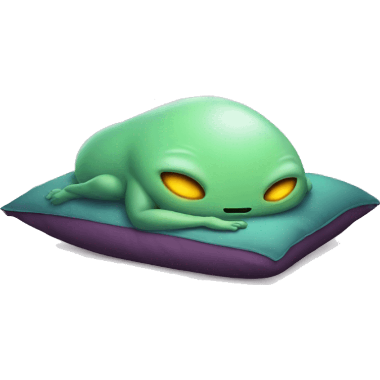 Alien is sleeping on pillow  emoji