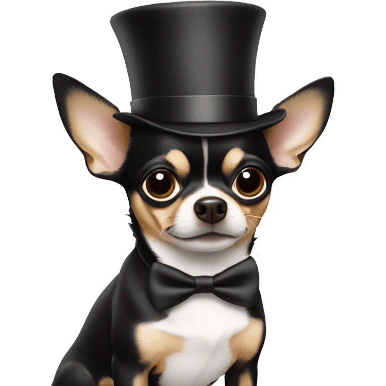 chihuahua wearing a top hat emoji