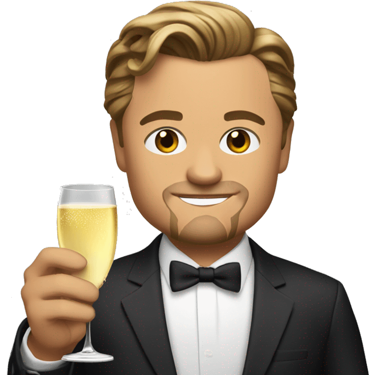 Dicaprio with a glass of champagne. emoji