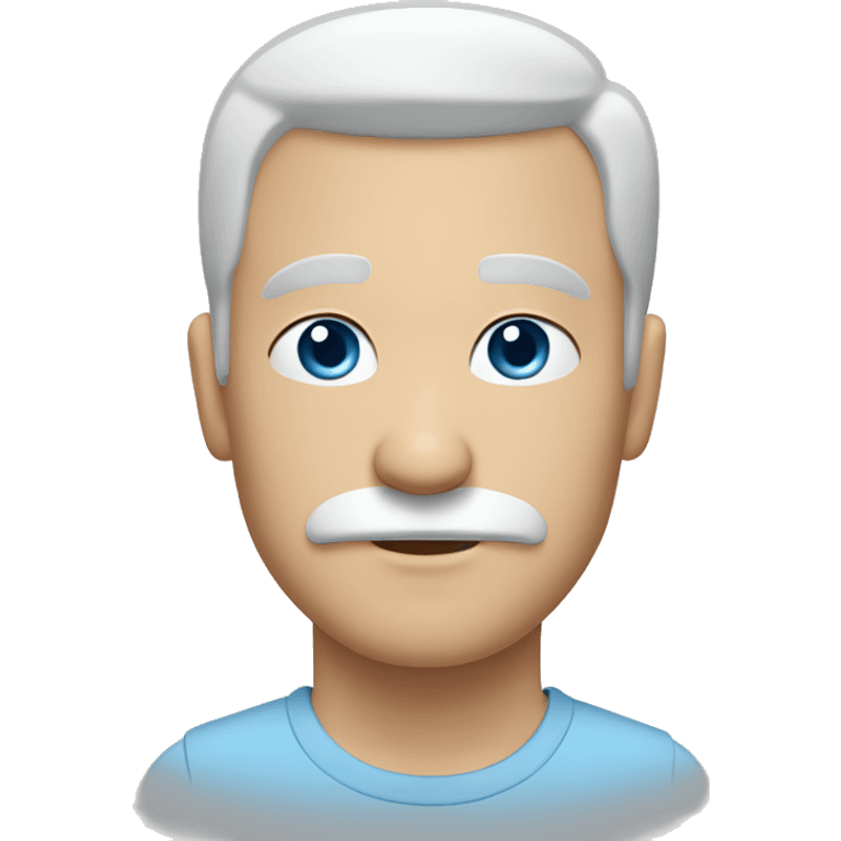 white man, blue eyes, short black hair combed to the side, square moustache  emoji