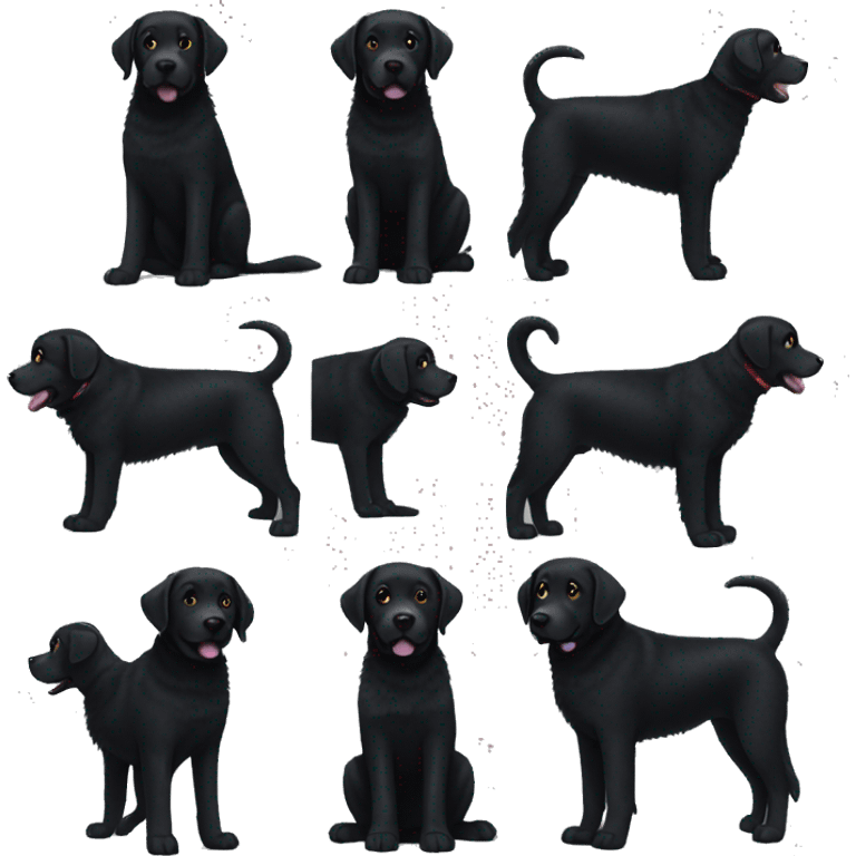 Fluffy black lab emoji