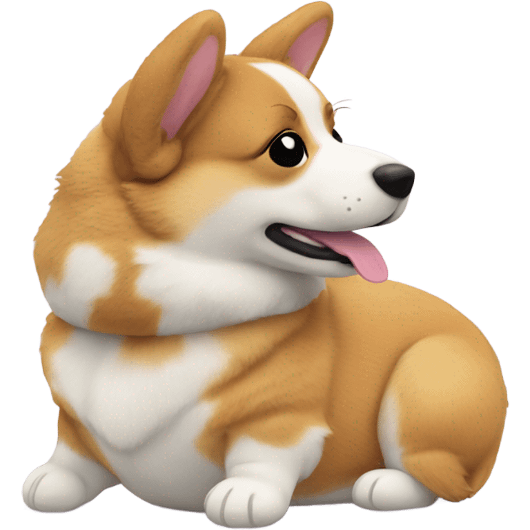 corgi with stuffed animal emoji