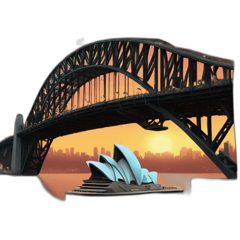 sydney-harbour-bridge beneath fire sea emoji