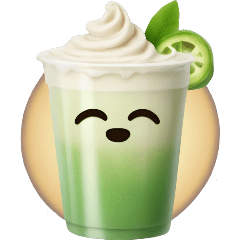 Ice matcha latte emoji