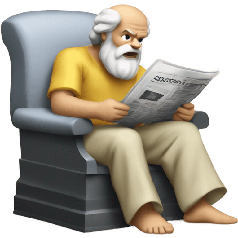 Socrates reading a newspaper  emoji