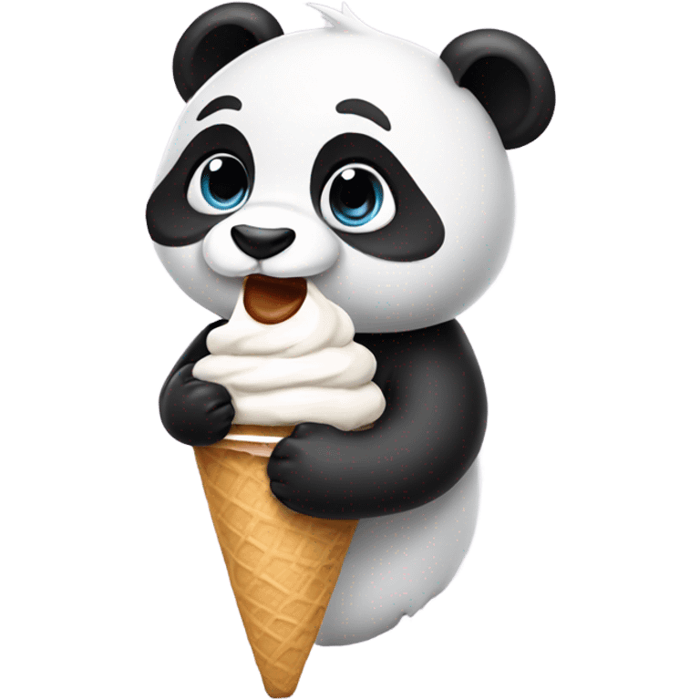 Panda eating ice cream emoji