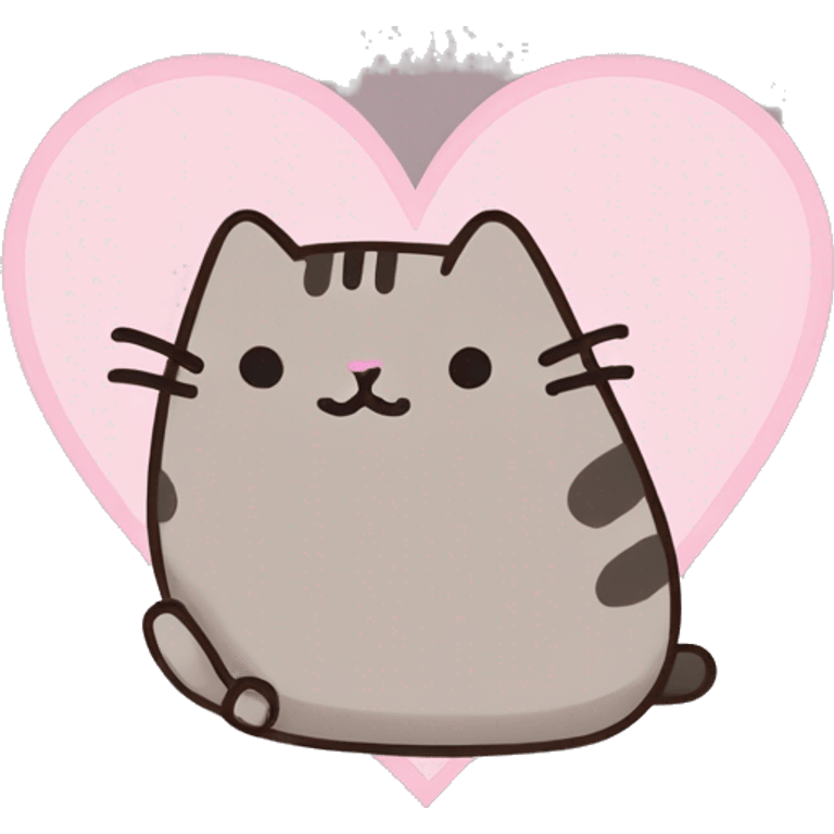 pusheen light pink heart emoji